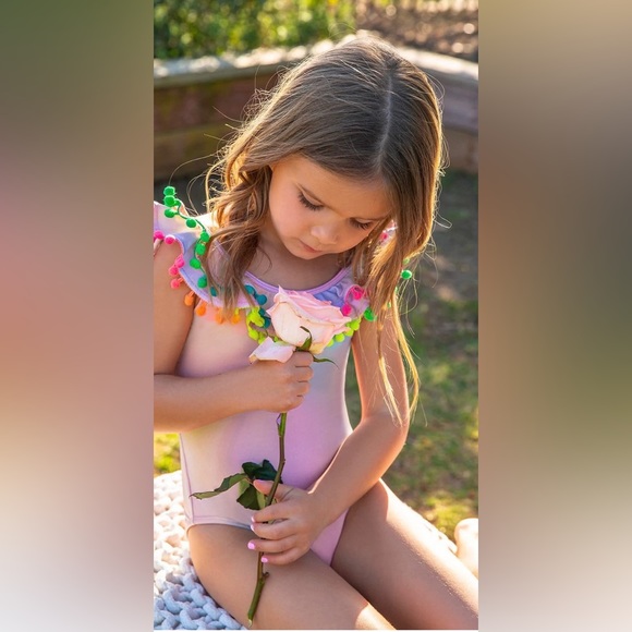 PilyQ Golden Hour Pom Pom One Piece. - Picture 2 of 2